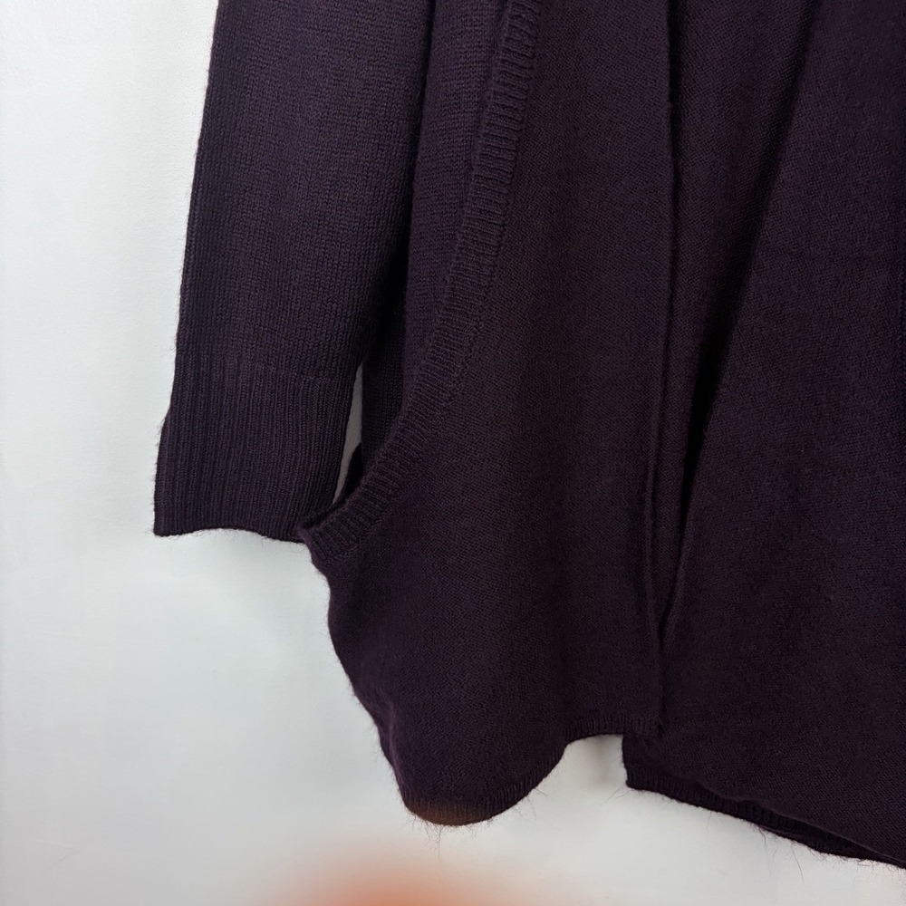 CJ Banks Cardigan Sweater Open Womens 2X Knit Burgundy Pockets Office Career - Picture 4 of 10